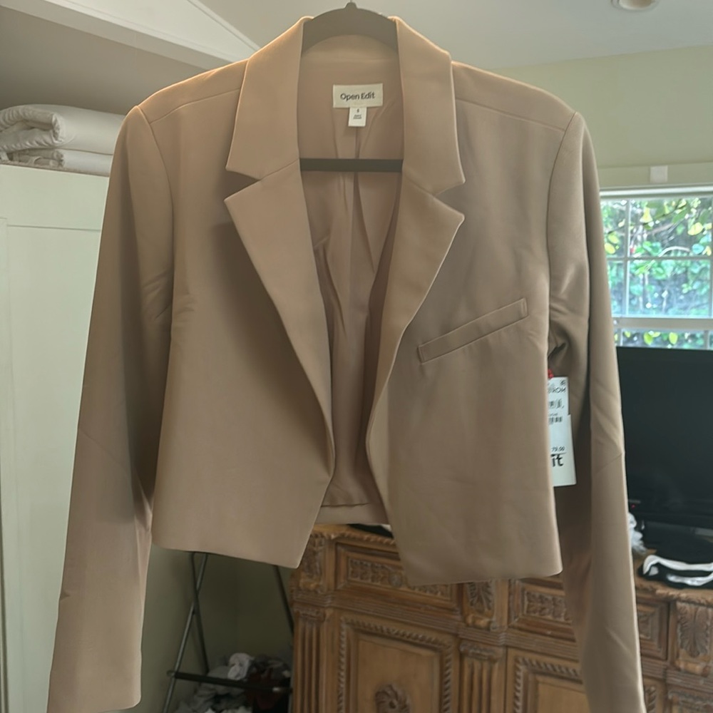 Open Edit Tan Cartouche Blazer Jacket - Size Small